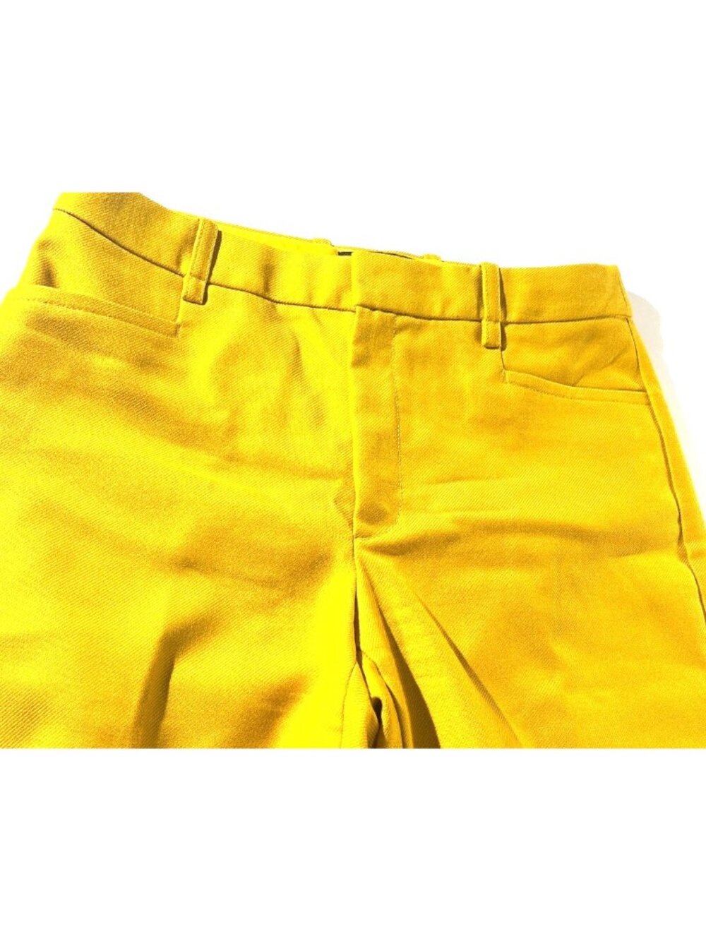 Banana Republic Yellow Trouser Pants Womens Size 6 100% Wool Wide Leg Made In Jo - Picture 9 of 11